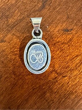Sterling Silver Oval Initial B Pendant